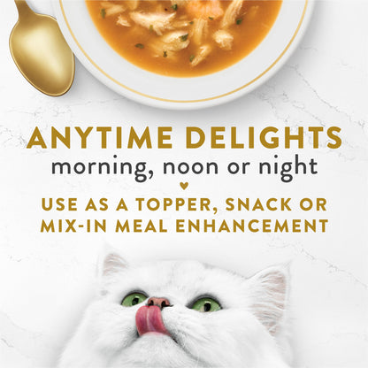 Purina Fancy Feast Lickable Wet Cat Food Broth Topper Seafood Bisque with Shrimp - (Pack of 16) 1.4 oz. Pouches