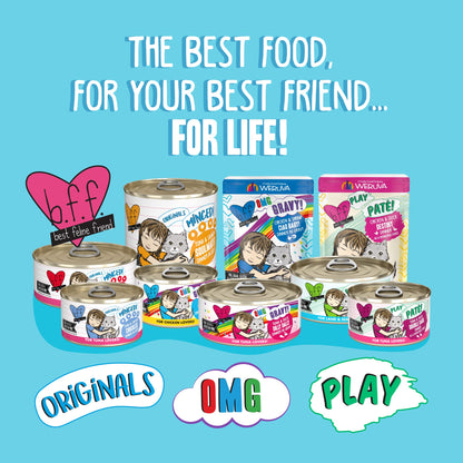 Weruva B.F.F. OMG - Best Feline Friend Oh My Gravy!, QT Patootie! with Chicken & Turkey in Gravy Cat Food, 5.5oz Can (Pack of 8)