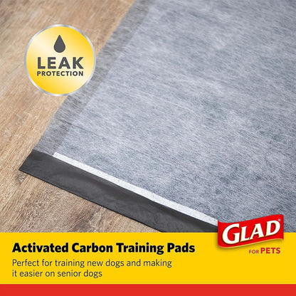 Glad for Pets Black Charcoal Dog Pads - Super Absorbent, Disposable Pee Pads for Puppy Potty Training & Indoor Use - 23" x 23" - 50 Count - 2 Pack