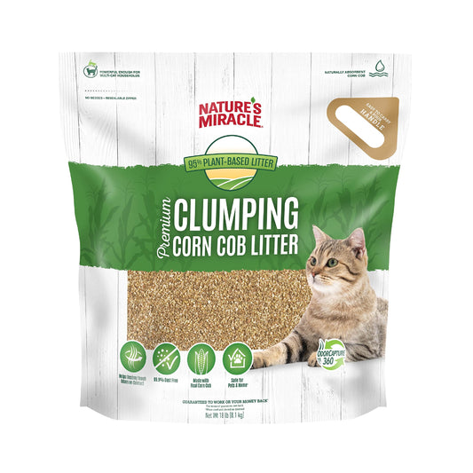 Nature's Miracle Premium Clumping Corn Cob Litter, Tough Odor Bio-Enzymatic Formula, Dust Free