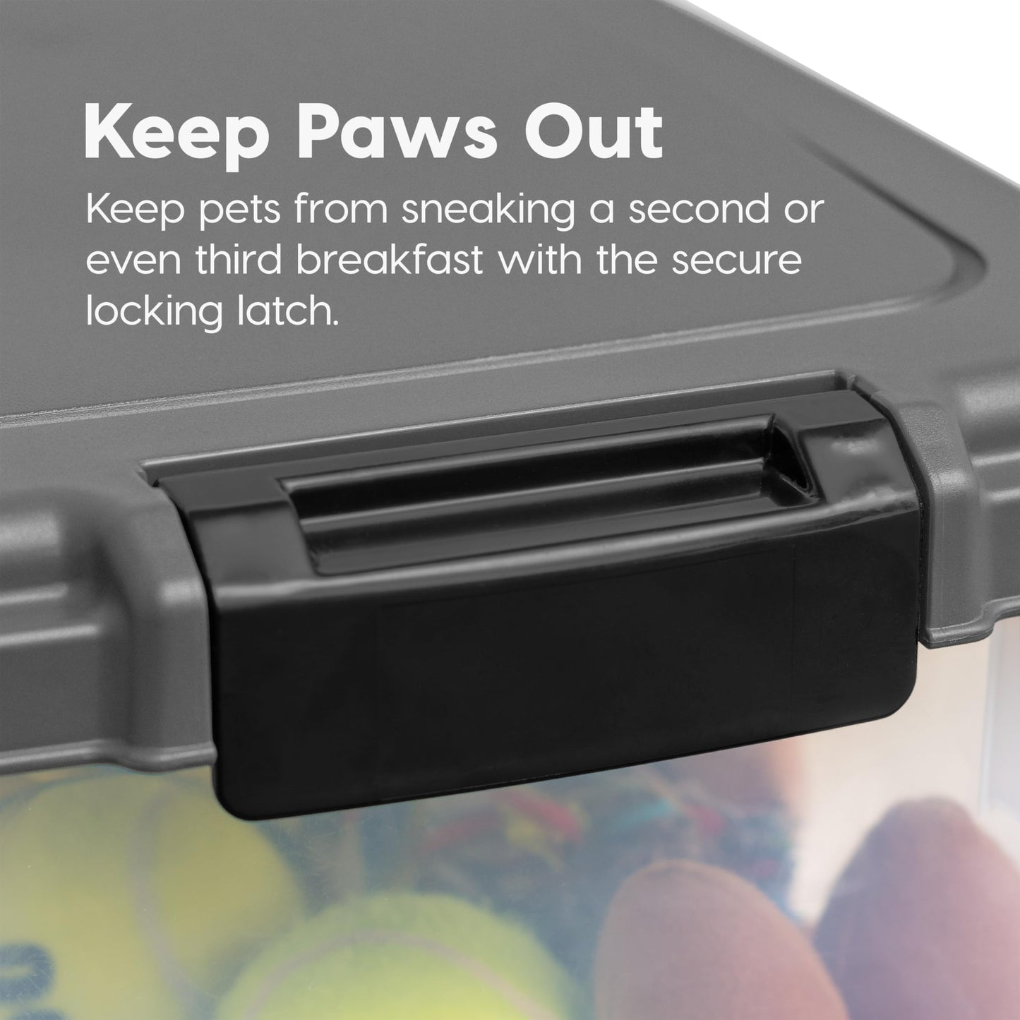 IRIS USA Dog Food Storage Container, 30 lbs & 11 lbs Combo, Cat Food Storage Container, Dog Treat Container, Airtight, Stackable, 2-Cup Scoop, Wheels, Easy Mobility, Dark Gray