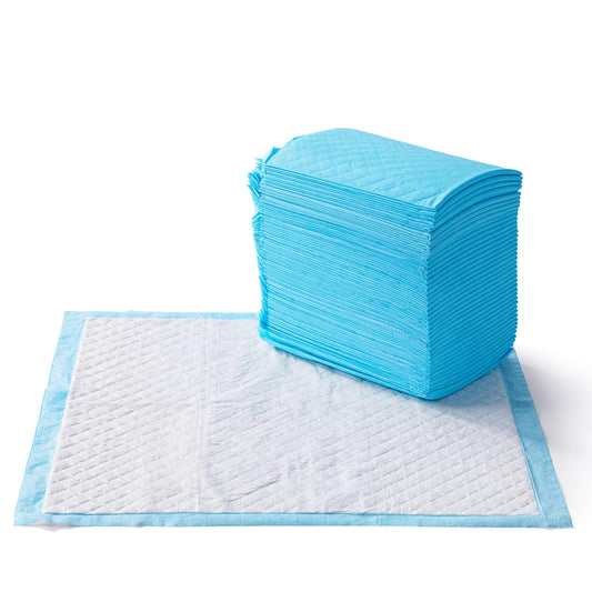 Amazon Basics Leakproof, Absorbent, Disposable Puppy Pads for Potty Training, Heavy Duty Absorbency, Regular Size, 24 x 23 Inches, Pack of 50, Blue & White - topratednest