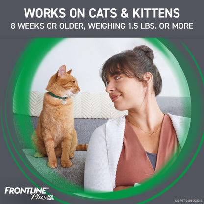 FRONTLINE Plus Flea and Tick Treatment for Cats Over 1.5 lbs. 6 Treatments
