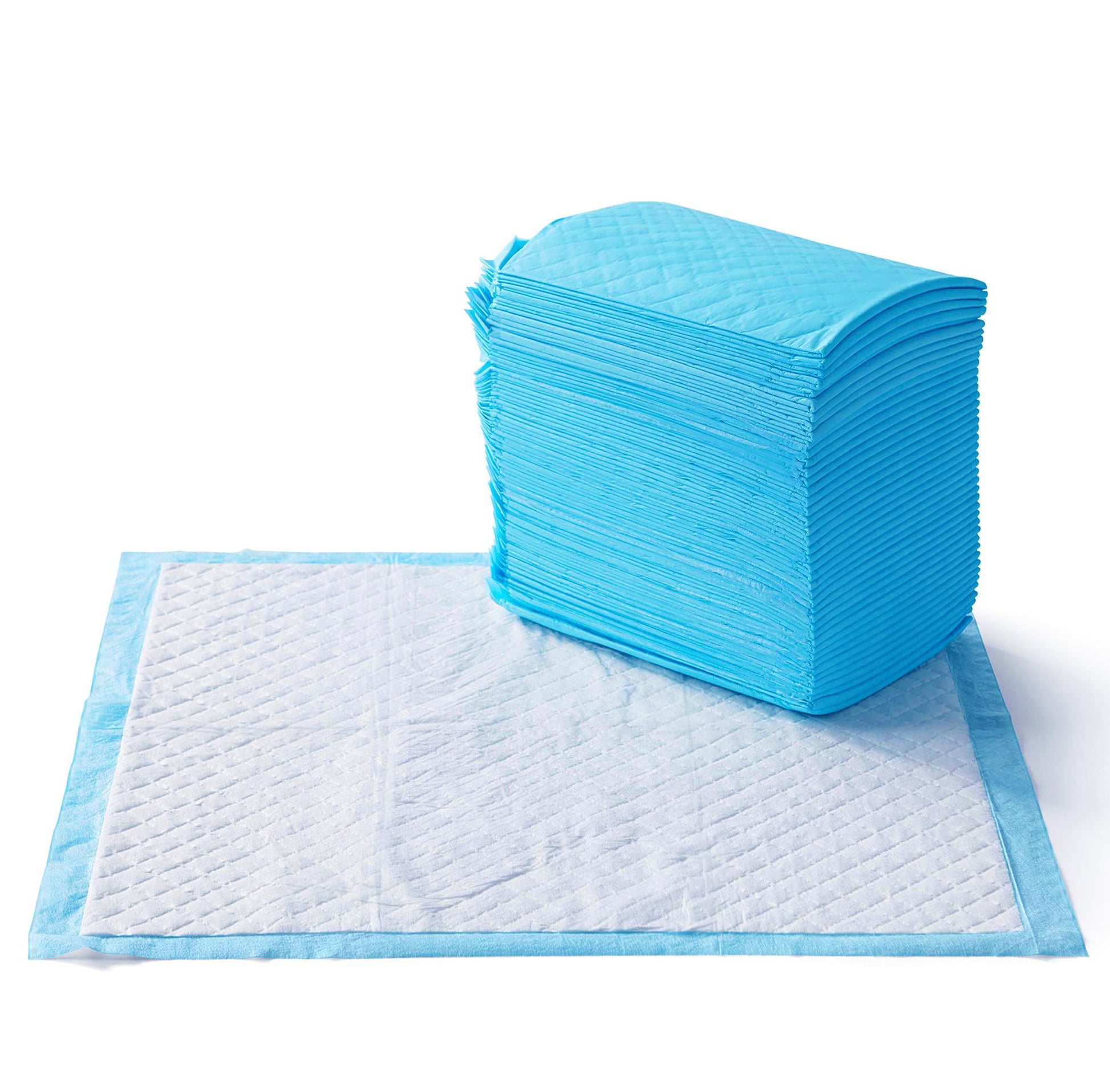Amazon Basics Dog and Puppy Pee Pads with 5-Layer Leak-Proof Design and Quick-Dry Surface for Potty Training, Heavy Duty Absorbency, Regular, 24 x 23 Inch, Regular (80 Count), Blue & White - topratednest
