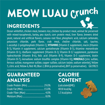 Purina Friskies Cat Treats, Party Mix Meow Luau Crunch - (Pack of 6) 6 oz. Pouches