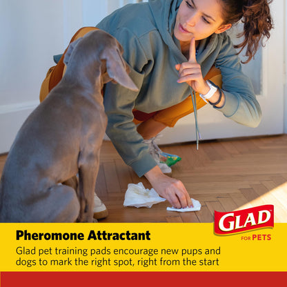 Glad for Pets Extra Large Charcoal Dog Training Pads - Absorbent Disposable Pee Pads for Dogs, Cats & Puppies - Jumbo-Size Potty Pads that Neutralize Urine Instantly - 30 Count Pet Supplies