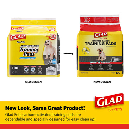 Glad for Pets Black Charcoal Puppy Pads 23" x 23" AllinOne Puppy Potty Training Pads That ABSORB & NEUTRALIZE Urine Instantly New & Improved Quality Puppy Pee Pads, (Pack of 1, 100 Count Total)