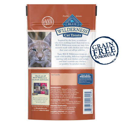 Blue Buffalo Wilderness Soft Cat Treats, Grain-Free and Protein-Rich, Great for Training, Chicken & Turkey Recipe, 2-oz. Bag