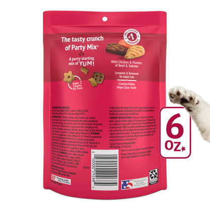 Purina Friskies Cat Treats, Party Mix Mixed Grill Crunch - (Pack of 6) 6 oz. Pouches