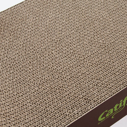 Best Pet Supplies Corrugated Cardboard Cat Scratcher Refill Pads, Lounger, and Fun Interactive Scratching Boards, Claw Safe, Durable, Natural Recycled Materials, Supports Active Play - Lounger I