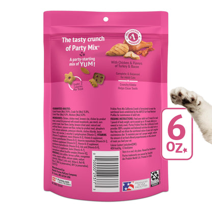 Purina Friskies Cat Treats, Party Mix California Crunch With Chicken - (Pack of 6) 6 oz. Pouches