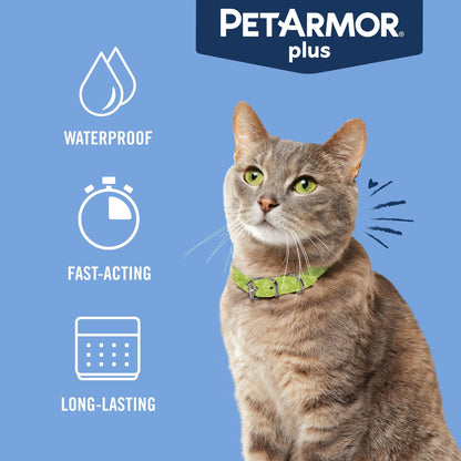 PetArmor Plus Flea and Tick Prevention for Cats, Cat Flea and Tick Treatment, 12 Doses, Waterproof Topical, Fast Acting, Cats Over 1.5 lbs