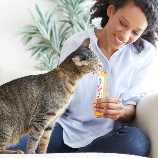 INABA Churu Cat Treats, Lickable, Squeezable Creamy Purée Cat Treat with Green Tea Extract & Taurine, 0.5 Ounces Each Tube, 20 Tubes, Tuna Variety
