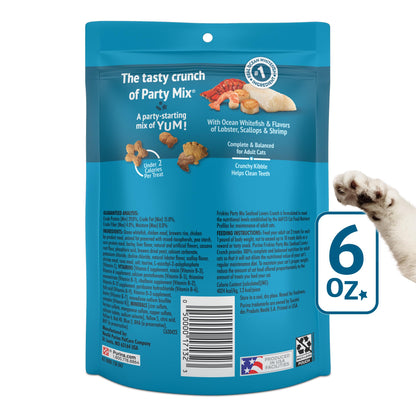 Purina Friskies Cat Treats, Party Mix Seafood Lovers Crunch - (Pack of 6) 6 oz. Pouches