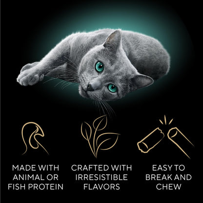 Sheba Meaty Tender Sticks Soft Cat Treats with Chicken, Tuna Flavor, and Salmon Flavor, 0.14 oz., 70 Count