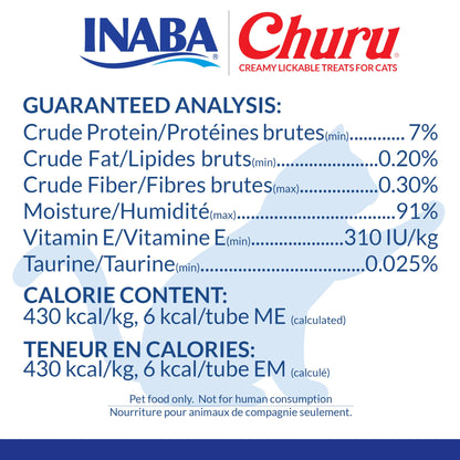 INABA Churu Cat Treats, Lickable, Squeezable Creamy Purée Cat Treat with Green Tea Extract & Taurine, 0.5 Ounces Each Tube, 20 Tubes, Tuna Variety Box