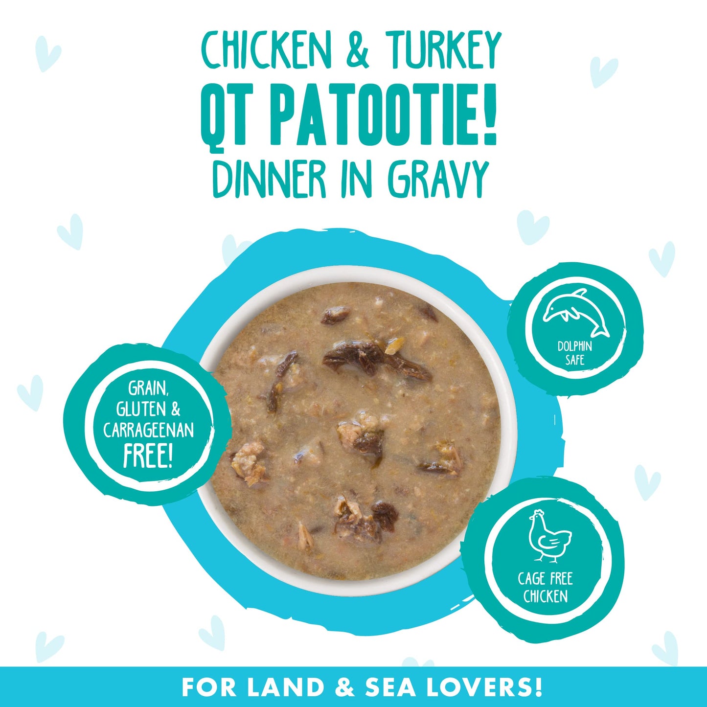 Weruva B.F.F. OMG - Best Feline Friend Oh My Gravy!, QT Patootie! with Chicken & Turkey in Gravy Cat Food, 5.5oz Can (Pack of 8)