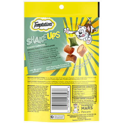 Temptations ShakeUps Crunchy and Soft Cat Treats, Clucky Carnival Flavor, (12) 2.47 oz. Pouches