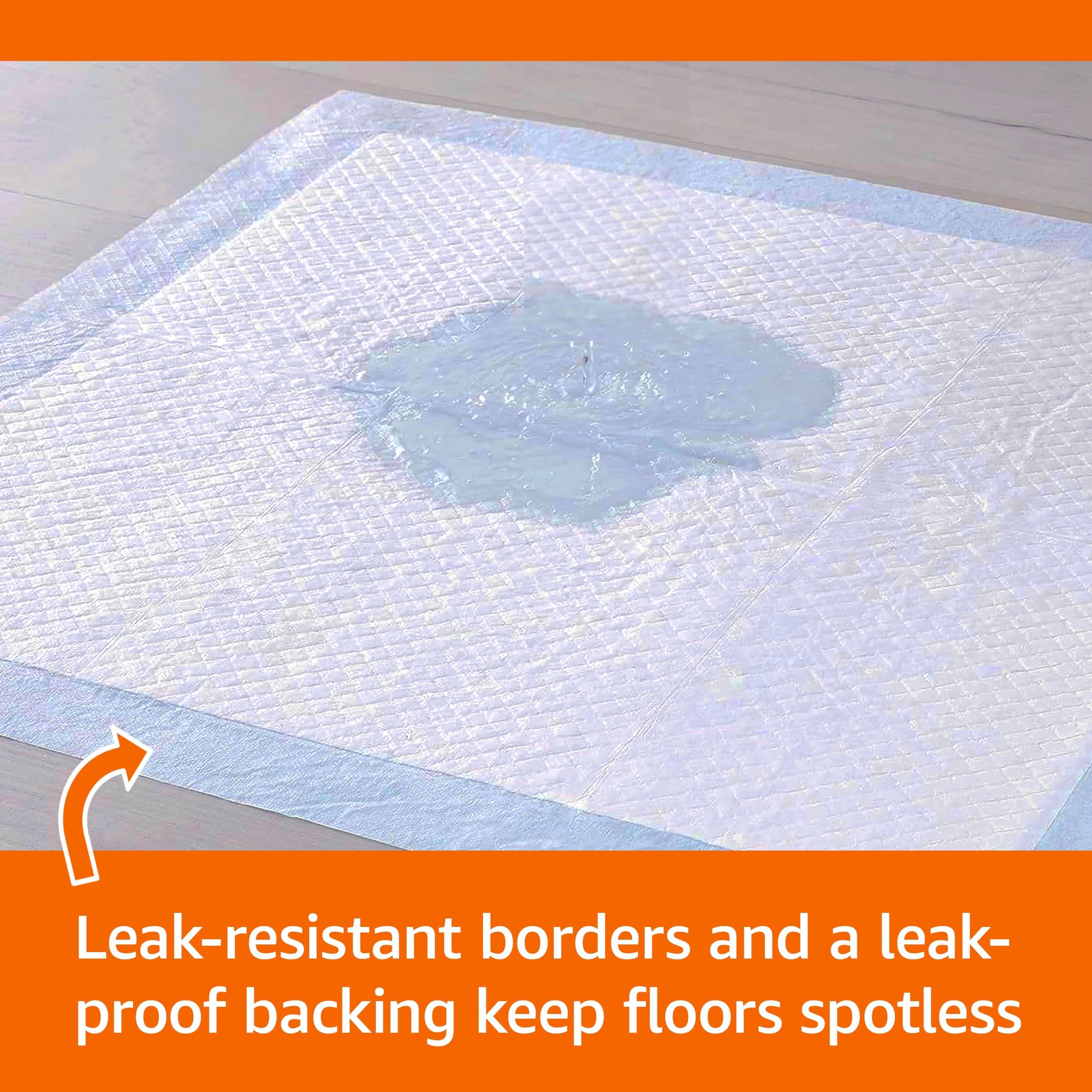 Amazon Basics Absorbent Dog and Puppy Pee Pads with 5-Layer Leak-Proof Design and Quick-Dry Surface for Potty Training, Heavy Duty Absorbency, Giant, 27.5 x 44 Inch - Pack of 30, Blue & White - topratednest