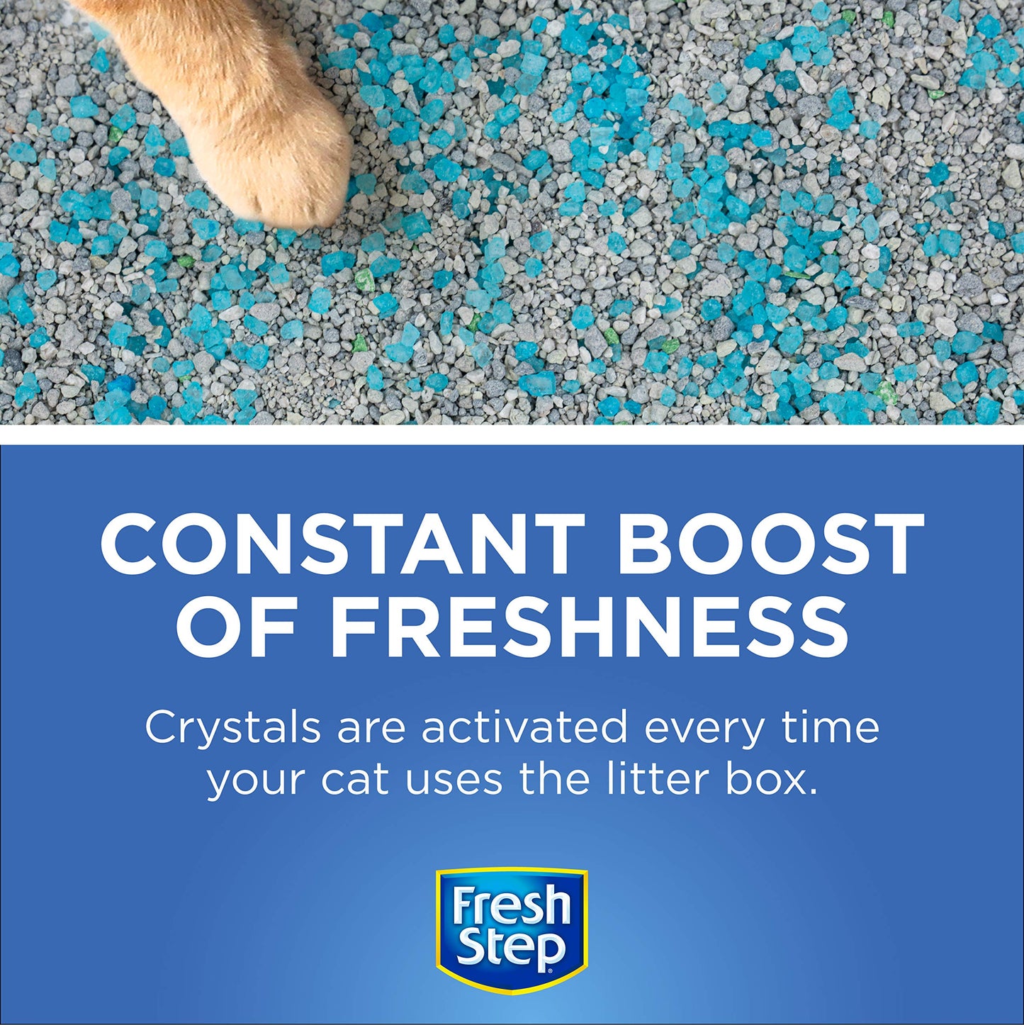 Fresh Step Cat Litter Crystals | Cat Litter Box Deodorizer Product for All Cats | Combats Cat Odors and Neutralizes Smells | Fresh Scent, Value Size 70 oz, 4.6X Larger Container (3 Count)