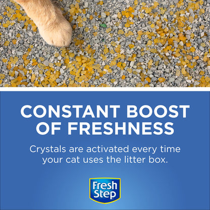 Fresh Step Cat Litter Crystals | Cat Litter Box Deodorizer Product for All Cats | Combats Cat Odors and Neutralizes Smells | Summer Breeze Scent, 15 Oz - 6 Pack